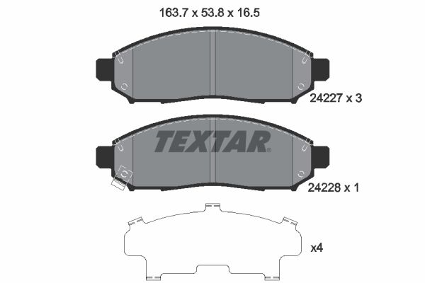 TEXTAR Комплект тормозных колодок, дисковый тормоз 2422701