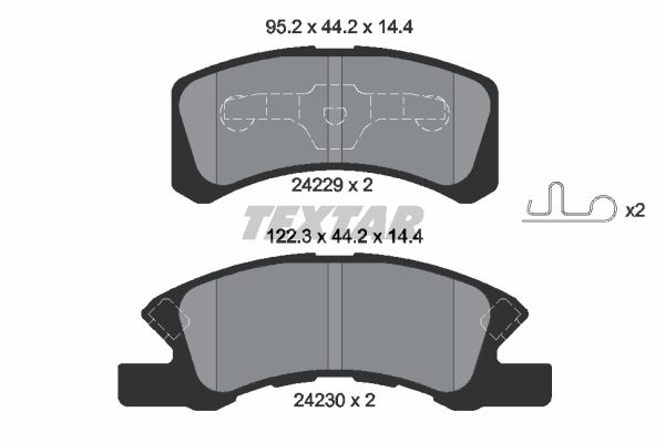 TEXTAR Комплект тормозных колодок, дисковый тормоз 2422901
