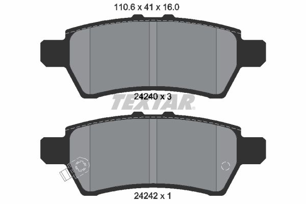 TEXTAR Комплект тормозных колодок, дисковый тормоз 2424001