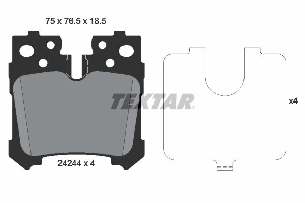 TEXTAR Комплект тормозных колодок, дисковый тормоз 2424401