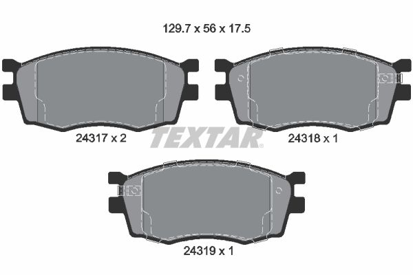 TEXTAR Комплект тормозных колодок, дисковый тормоз 2431701