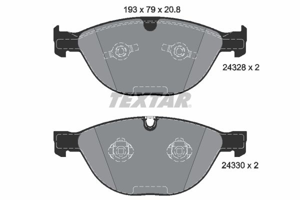 TEXTAR Комплект тормозных колодок, дисковый тормоз 2432801