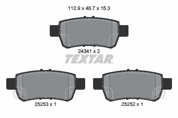 TEXTAR Комплект тормозных колодок, дисковый тормоз 2434101