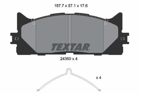 TEXTAR Комплект тормозных колодок, дисковый тормоз 2435001