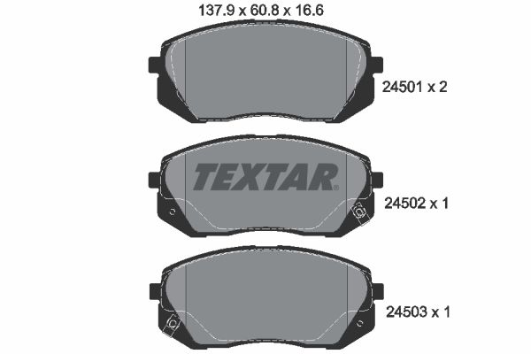 TEXTAR stabdžių trinkelių rinkinys, diskinis stabdys 2450101