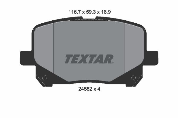TEXTAR stabdžių trinkelių rinkinys, diskinis stabdys 2452201
