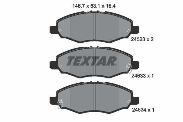 TEXTAR stabdžių trinkelių rinkinys, diskinis stabdys 2452301