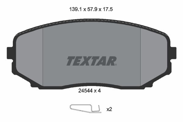 TEXTAR stabdžių trinkelių rinkinys, diskinis stabdys 2454401