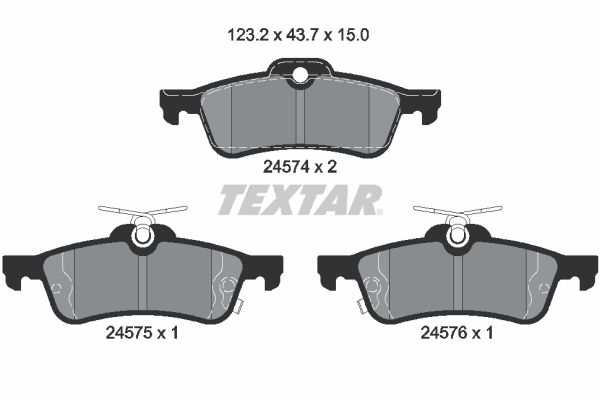 TEXTAR Комплект тормозных колодок, дисковый тормоз 2457401