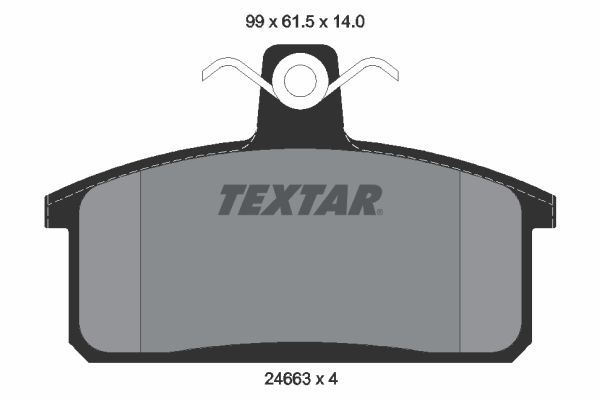 TEXTAR stabdžių trinkelių rinkinys, diskinis stabdys 2466301
