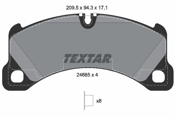 TEXTAR stabdžių trinkelių rinkinys, diskinis stabdys 2468501