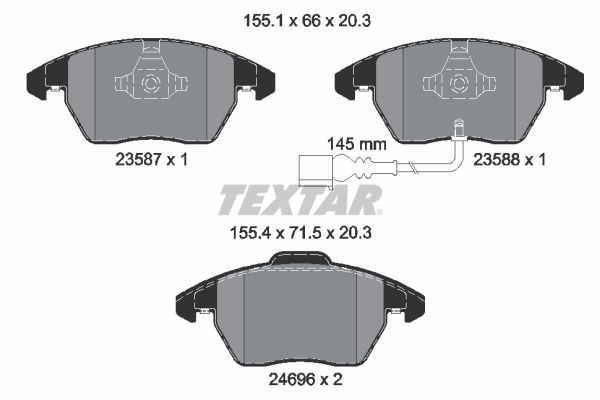 TEXTAR Комплект тормозных колодок, дисковый тормоз 2469602