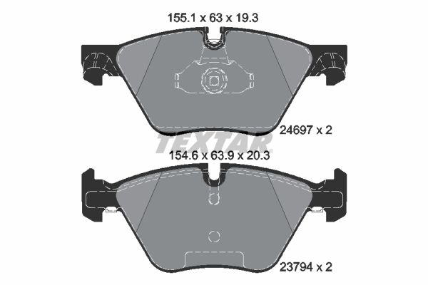 TEXTAR Комплект тормозных колодок, дисковый тормоз 2469701