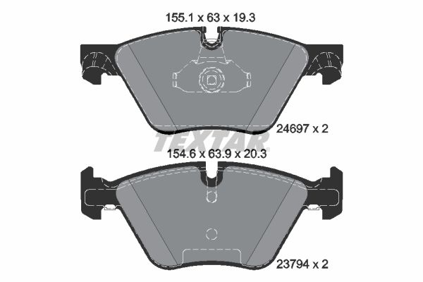 TEXTAR Комплект тормозных колодок, дисковый тормоз 2469781
