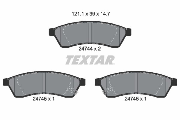 TEXTAR Комплект тормозных колодок, дисковый тормоз 2474401