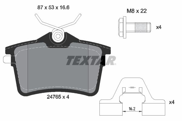 TEXTAR Комплект тормозных колодок, дисковый тормоз 2476501