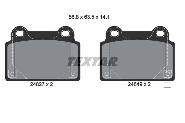 TEXTAR stabdžių trinkelių rinkinys, diskinis stabdys 2482701