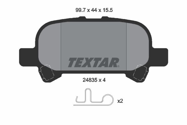 TEXTAR stabdžių trinkelių rinkinys, diskinis stabdys 2483501