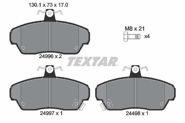 TEXTAR Комплект тормозных колодок, дисковый тормоз 2499601