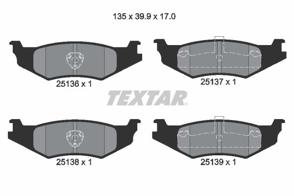 TEXTAR stabdžių trinkelių rinkinys, diskinis stabdys 2513601