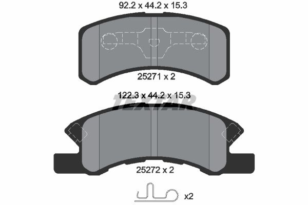 TEXTAR Комплект тормозных колодок, дисковый тормоз 2527101