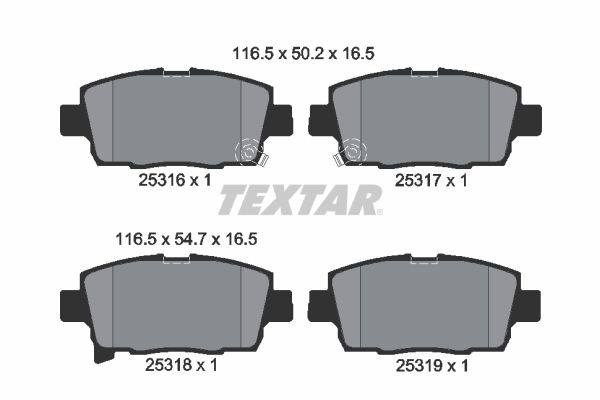 TEXTAR Комплект тормозных колодок, дисковый тормоз 2531601