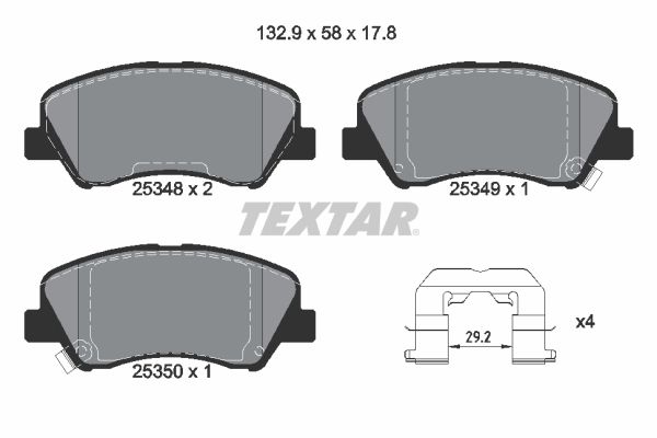 TEXTAR Комплект тормозных колодок, дисковый тормоз 2534801