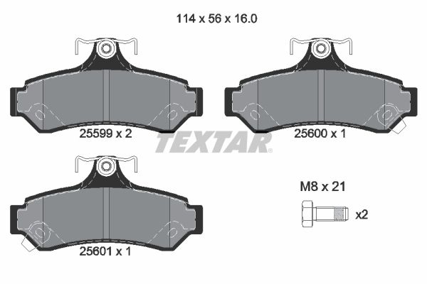 TEXTAR Комплект тормозных колодок, дисковый тормоз 2559901