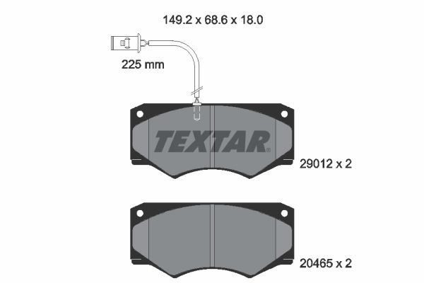 TEXTAR stabdžių trinkelių rinkinys, diskinis stabdys 2901201