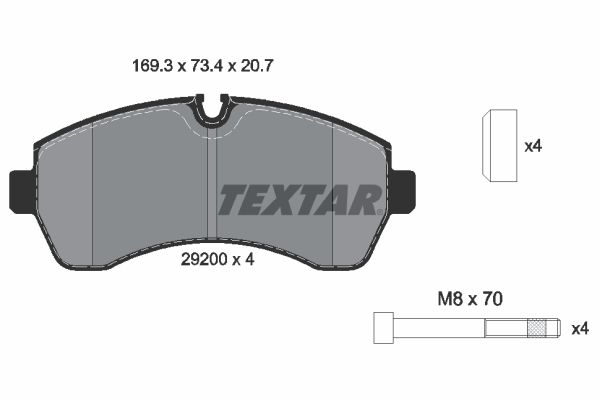 TEXTAR Комплект тормозных колодок, дисковый тормоз 2920001