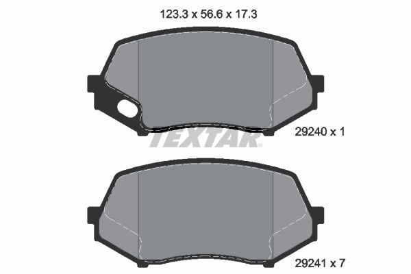 TEXTAR stabdžių trinkelių rinkinys, diskinis stabdys 2924001