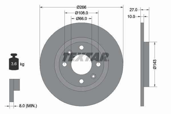 TEXTAR Тормозной диск 92029900