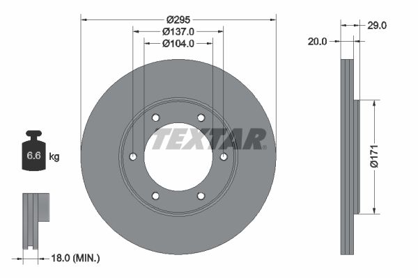 TEXTAR Тормозной диск 92035600