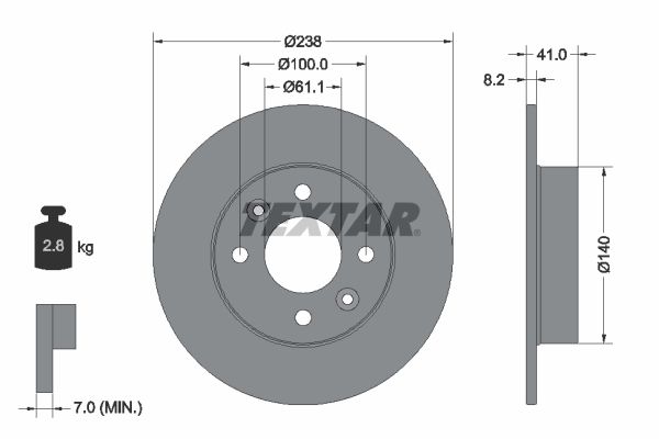 TEXTAR Тормозной диск 92036003