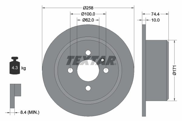 TEXTAR Тормозной диск 92038400