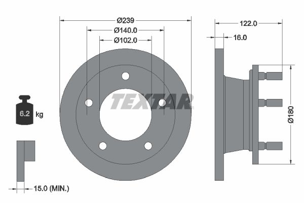 TEXTAR Тормозной диск 92038900