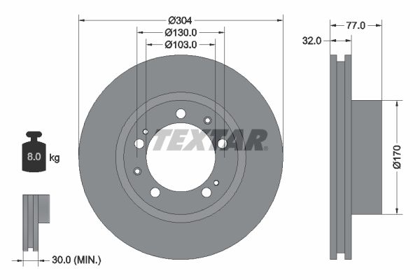 TEXTAR Тормозной диск 92039800
