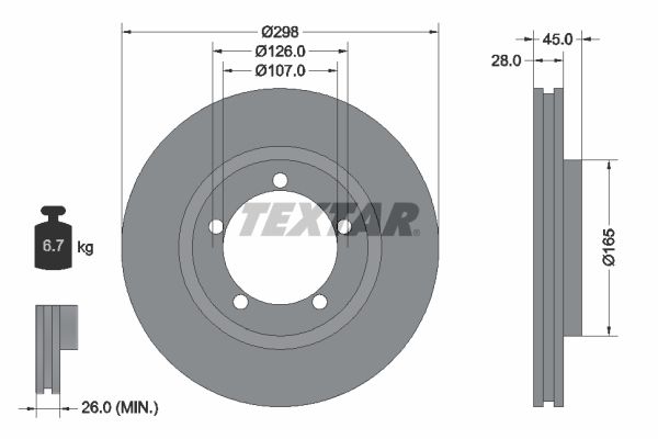 TEXTAR stabdžių diskas 92040200