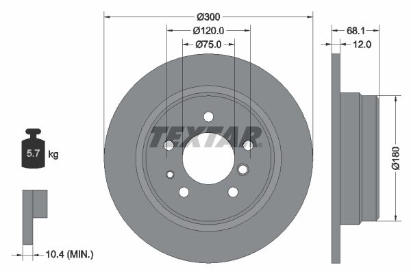 TEXTAR Тормозной диск 92042500