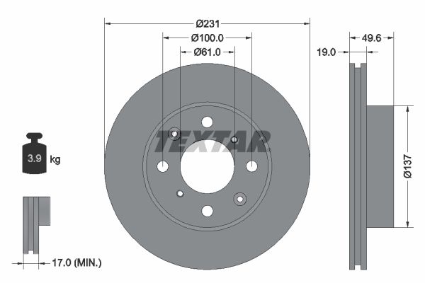 TEXTAR Тормозной диск 92046700