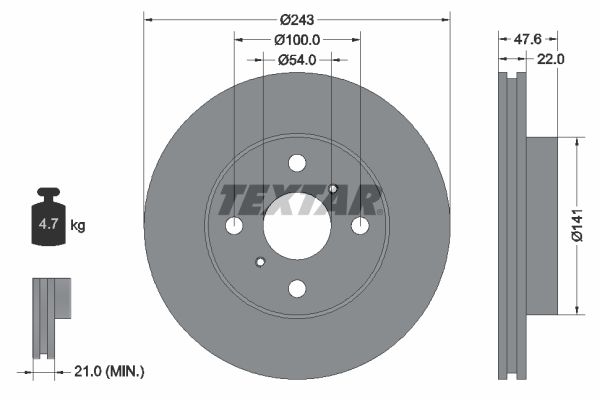 TEXTAR stabdžių diskas 92049900