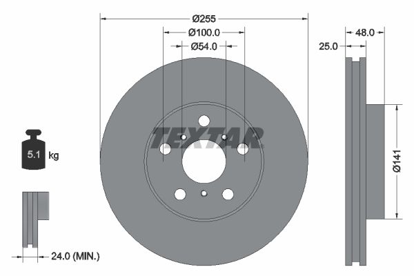 TEXTAR stabdžių diskas 92052900