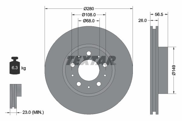 TEXTAR Тормозной диск 92055400