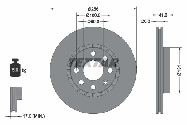 TEXTAR Тормозной диск 92056503
