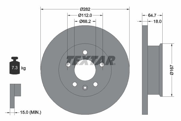 TEXTAR stabdžių diskas 92058500