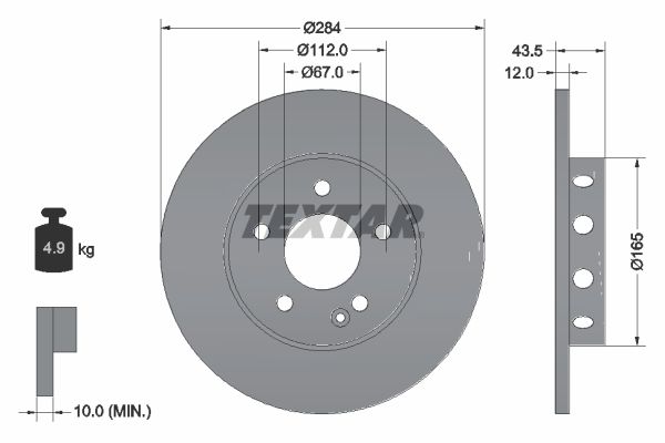 TEXTAR stabdžių diskas 92059300