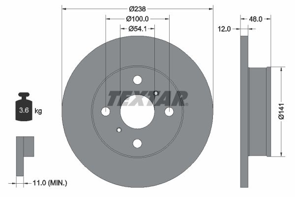 TEXTAR Тормозной диск 92065500