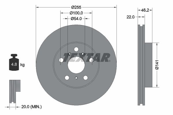 TEXTAR Тормозной диск 92068900
