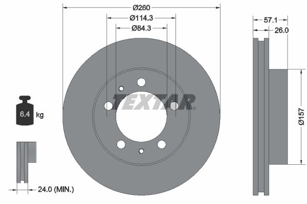TEXTAR Тормозной диск 92070200