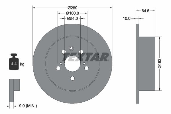 TEXTAR Тормозной диск 92070800